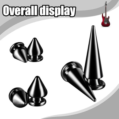 170 Pieces Multiple Sizes Cone Spikes Screwback Studs Rivets Large Medium Small Metal Tree Spikes Studs for Punk Style Clothing Accessories DIY Craft Decoration (Black)