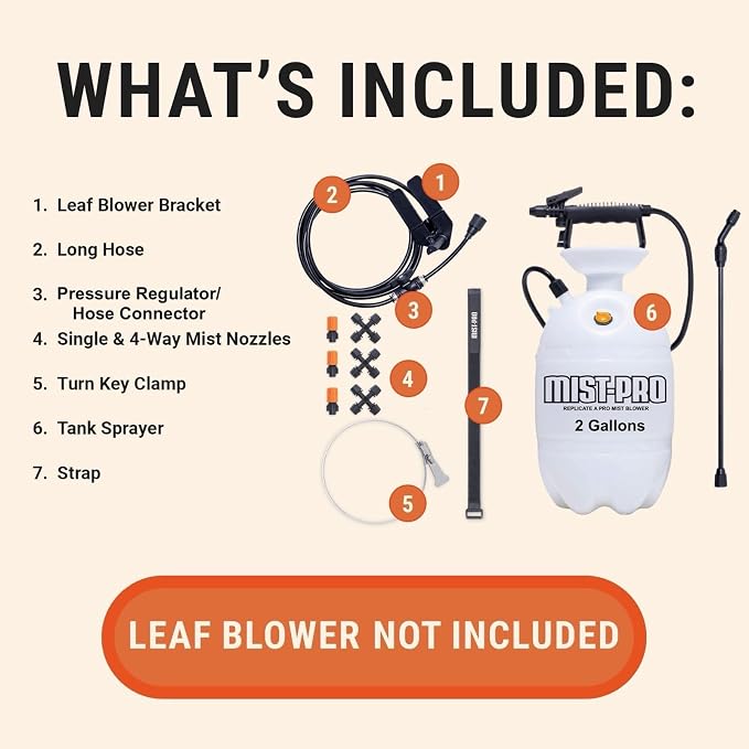 Pesticide Sprayer - Insecticide and Mosquito Mister System - Pest Control System for Fleas, Ticks, and Mosquitos - Mist-PRO+ 2-Gallon Tank Sprayer Kit