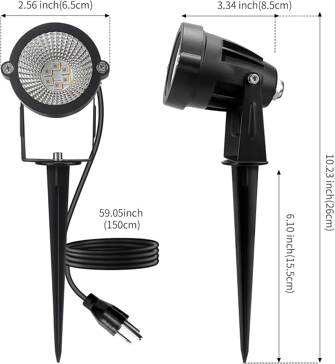 Halloween Christmas Spotlight Outdoor: 12W RGBW LED Spot Lights Outdoor with 16 Color Changing for Yard Garden Decor | 4 Pack of IP65 Waterproof 120V Plug in Landscape Lighting with Remote