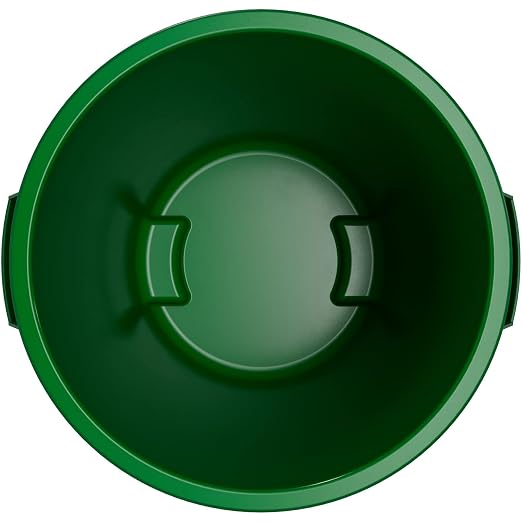 SPARTA Bronco Waste Container Trash Container, Round Trash Bin for Disposal, 10 Gallons, Green, (Pack of 6)