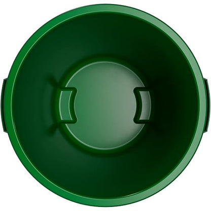 SPARTA Bronco Waste Container Trash Container, Round Trash Bin for Disposal, 10 Gallons, Green, (Pack of 6)