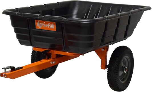 Agri-Fab Tow Behind Poly Dump Swivel Cart for Lawn Tractors and Mowers, 700 lb Capacity with Foot Dumping Mechanism