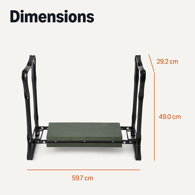 Amazon Basics Gardening Stool, Foldable Garden Kneeler and Seat for Outdoor, Padded Design