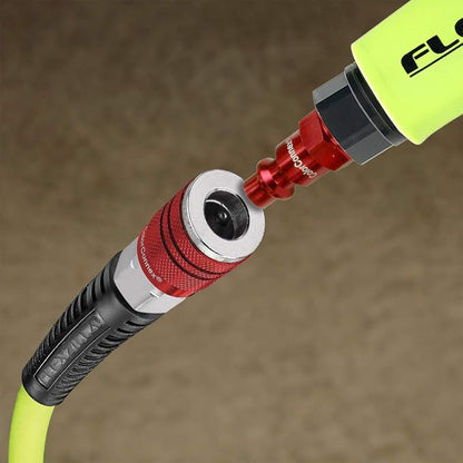 Flexzilla Air Hose with ColorConnex Industrial Type D Coupler and Plug, 3/8 in. x 25 ft., Heavy Duty, Lightweight, Hybrid, ZillaGreen - HFZ3825YW2-D (Pack of 10)