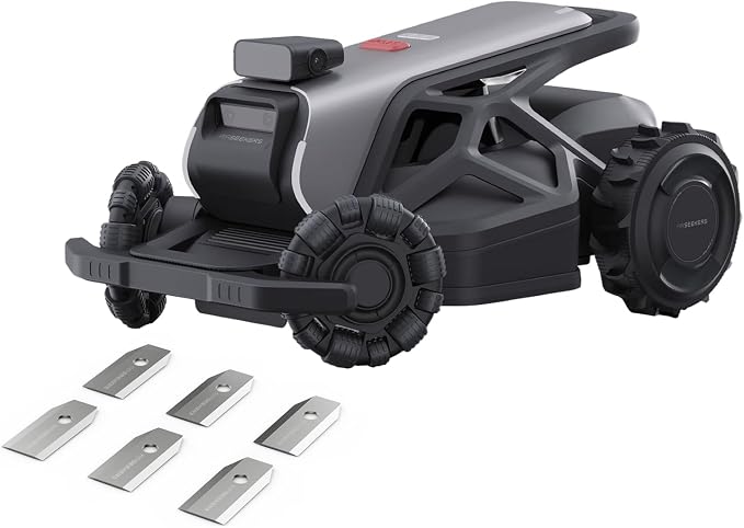 TRON with Blades (18 pcs),Robot Lawn Mower, Wire-Free Robotic Lawnmower up to 1 Acre,300° Vision + NetRTK,AI Obstacle Avoidance,App Control, 65% Slopes, 15Ah, IPX6,Cutting1.2”–3.5“