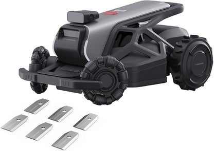TRON with Blades (18 pcs),Robot Lawn Mower, Wire-Free Robotic Lawnmower up to 1 Acre,300° Vision + NetRTK,AI Obstacle Avoidance,App Control, 65% Slopes, 15Ah, IPX6,Cutting1.2”–3.5“