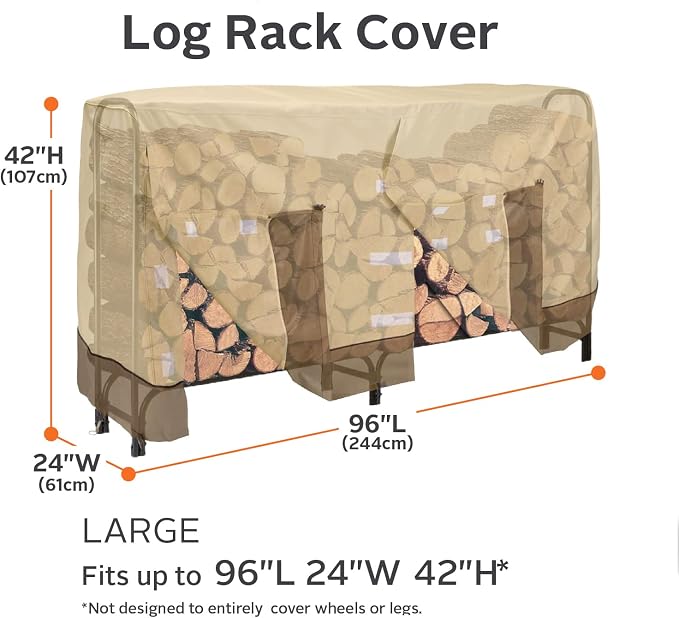 Classic Accessories Veranda Water-Resistant 8 Foot Log Rack Cover, Patio Furniture Covers