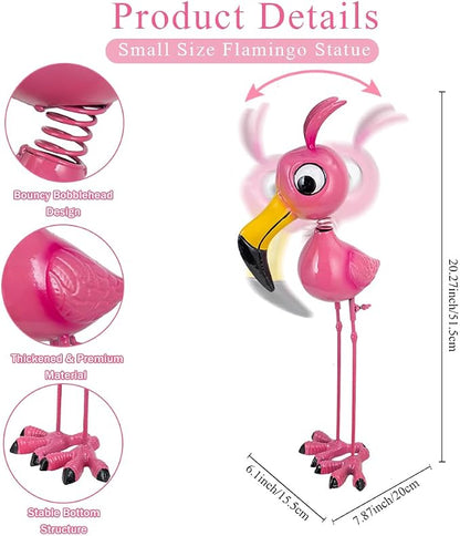 20'' Tall Flamingo Garden Statue, Whimsical Flamingo Metal Garden Decor, Pink Flamingos Bird Yard Art for Yard Porch Patio Decor