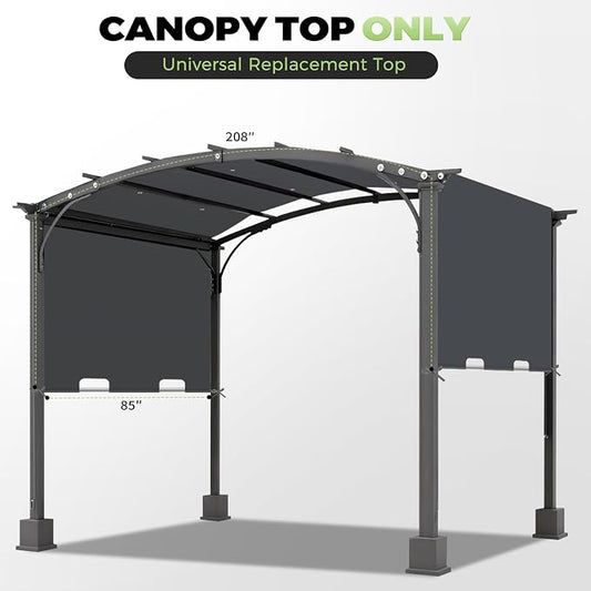 85'' x 208'' Universal Pergola Replacement Cover for Doubleton Steel Pergola L-PG080PST, Waterproof Sunshade Canopy Top for Patio Gazebo, Deck, Porch, Yard, Outdoor Cover Only (Light Gray)
