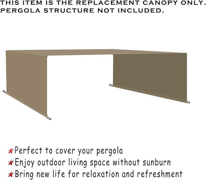 Alion Home Waterproof Pergola Cover - Universal Replacement Canopy (16' L x 105'' W, Muddy Water)