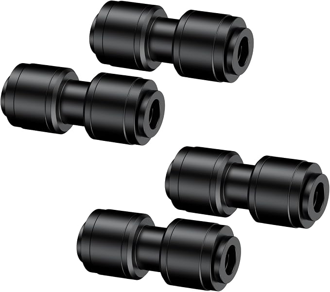 Pawfly 30 Pcs 1/4" Push-to-Connect Straight Quick Connect Fittings, 1/4 Inch Drip Irrigation Straight Coupler Connectors, Plastic Union Splitter Parts for Drip Irrigation Tubing, Garden Watering Syste