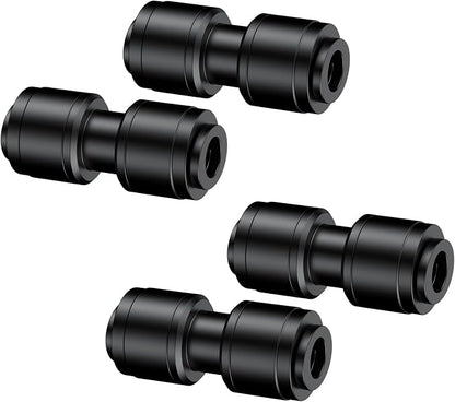 Pawfly 30 Pcs 1/4" Push-to-Connect Straight Quick Connect Fittings, 1/4 Inch Drip Irrigation Straight Coupler Connectors, Plastic Union Splitter Parts for Drip Irrigation Tubing, Garden Watering Syste