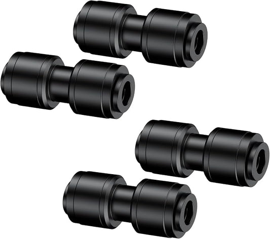 Pawfly 30 Pcs 1/4" Push-to-Connect Straight Quick Connect Fittings, 1/4 Inch Drip Irrigation Straight Coupler Connectors, Plastic Union Splitter Parts for Drip Irrigation Tubing, Garden Watering Syste