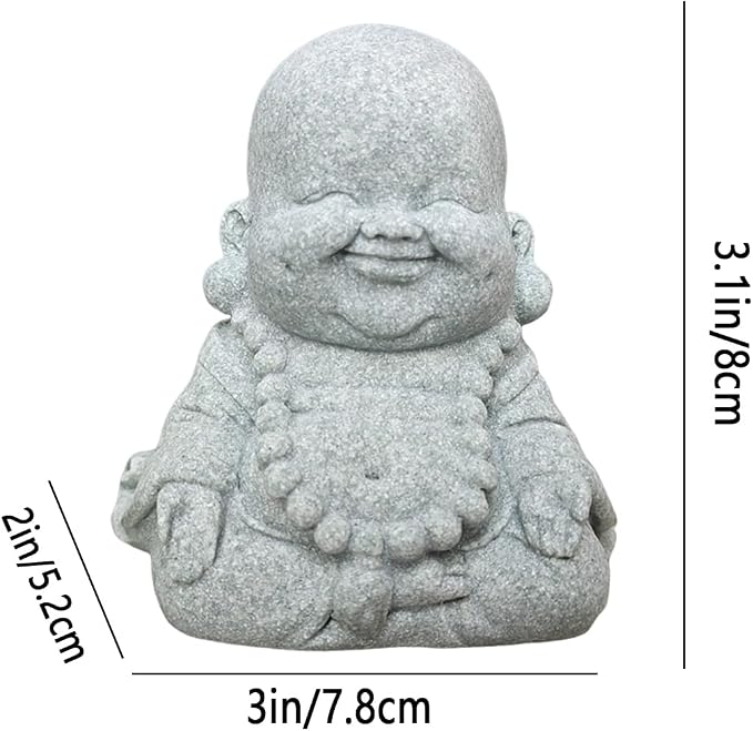 livelyfish Buddha Fish Tank Decor Asian Stone Buddha Figurines for Aquarium Zen Garden Fish Tank Statue Decorations Mini Stone Buddha Zen Garden Sculptures Decor,Gift, G
