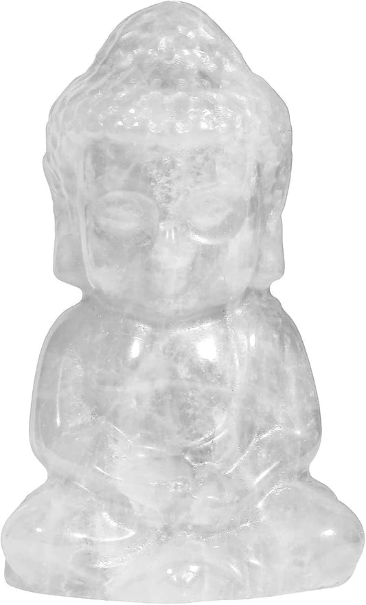 Rockcloud Pocket Stone Baby Buddha Crystal Statue for Home Decoration Zen Garden Spiritual Feng Shui Figurine, Rock Quartz