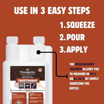 Liquid Compost | (32 fl. oz.) | Worm Tea with Trace Minerals, Vitamins, and Aerobic Microbes | Improves Soil Health, Mobile Microbes, and Enhance Nutrient Uptake