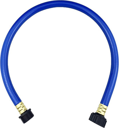 Darnassus PVC Garden Hose 1/2 Inch, 2 FT Flexible Water Hose Blue with Male and Female Plastic Fittings - No Leaking and Lightweight for Household Outdoors Lawns Patio