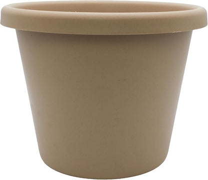 The HC Companies Classic Round Plastic Plant Pot w/Rolled Rim - Lightweight & UV Resistant Flower Pot for Herbs & More - Outdoor & Indoor Plant Pots w/Drainage (7 inch Sandstone, Pack of 1)