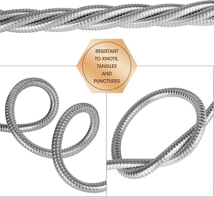 Beaulife Metal Garden Hose 75 FT Flexible No Kink Lightweight RV Drinking 304 Stainless Steel 75 foot Water Hose Extension Leader Hose Heavy Duty Outdoor