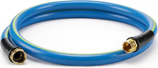 SheeChung Short Garden Hose 6FT x 5/8",Leader Hose for Hose Reel Faucet,Short Water Hose Heavy Duty,Flexible RV Rubber Hose with Male to Female Fittings,Hose Extension,3/4"Brass Fittings
