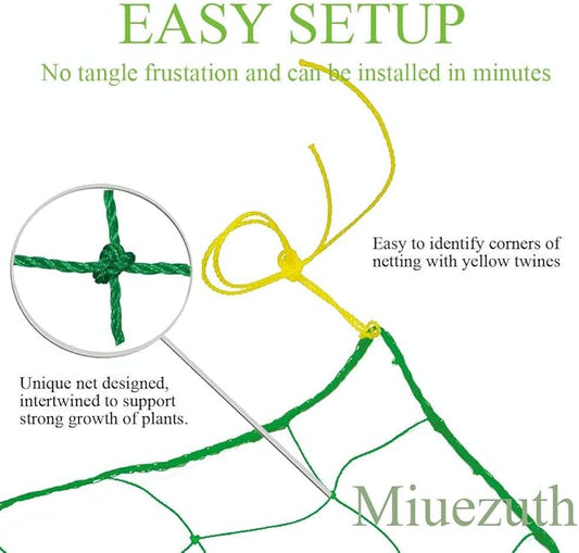 Trellis Netting for Climbing Plants - Heavy Duty Garden Trellis Netting for Cucumber, Vine, Fruits & Vegetables Tomato Plants Trellis Net, Climbing Vining Plants (1-Pack 8.2' x 6.6'Ft)