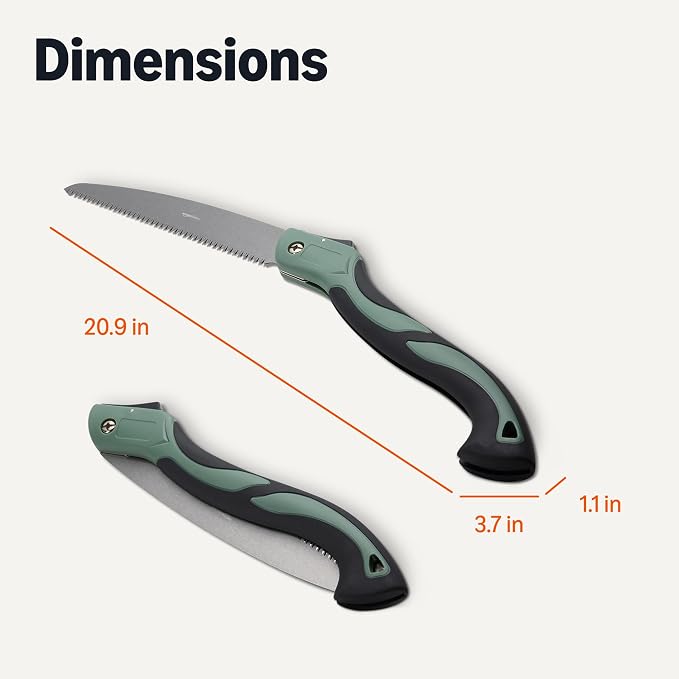 Amazon Basics Pruning Saw with 3-Sided Teeth, 10" Folding Blade, Hand Saws for Tree Trimming and Wood Cutting