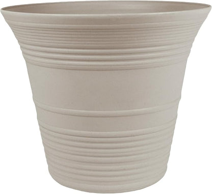 The HC Companies Sedona Round Self-Watering Pot - Lightweight Self Care Planter - Plastic Planter for Herbs & More - Durable Plant Pots for Indoor Plants & Outdoor Plants (9" Cottage Stone, Pack of 1)