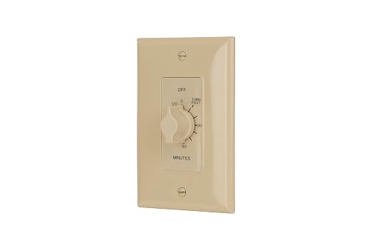 TORK A502H Spring-Wound in-Wall Twist Timer, 2-Hour Length and Ivory Face, 12 AWG / 125-277V, for Automatic Shutoff of Fans and Lights