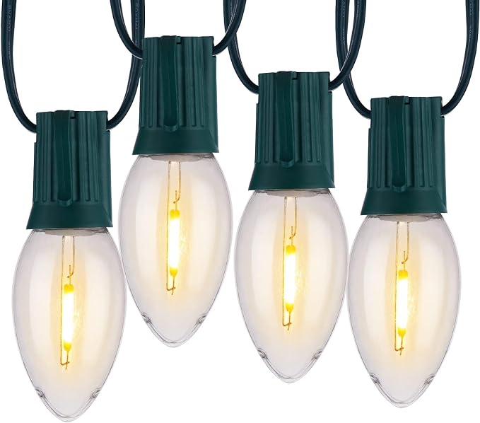 Vintage C9 LED Christmas Lights Outdoor, 150 Ft C9 String Light with 150 Shatterproof Warm White Bulbs, Waterproof Connectable Christmas Tree Lights for Roofline Holiday Garden Party Xmas Decorations