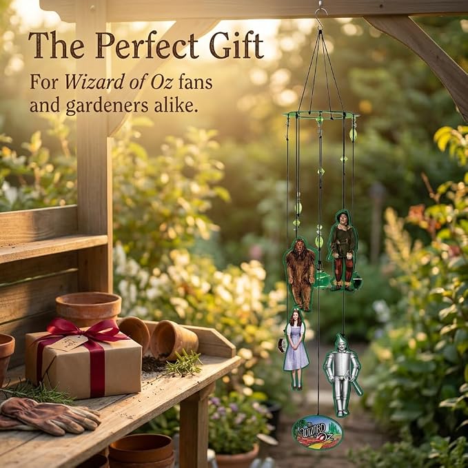 Spoontiques Wizard of Oz Wind Chime - Outdoor Garden Décor - Decorative Chimes for Yard, Garden, Backyard and Patio Decoration