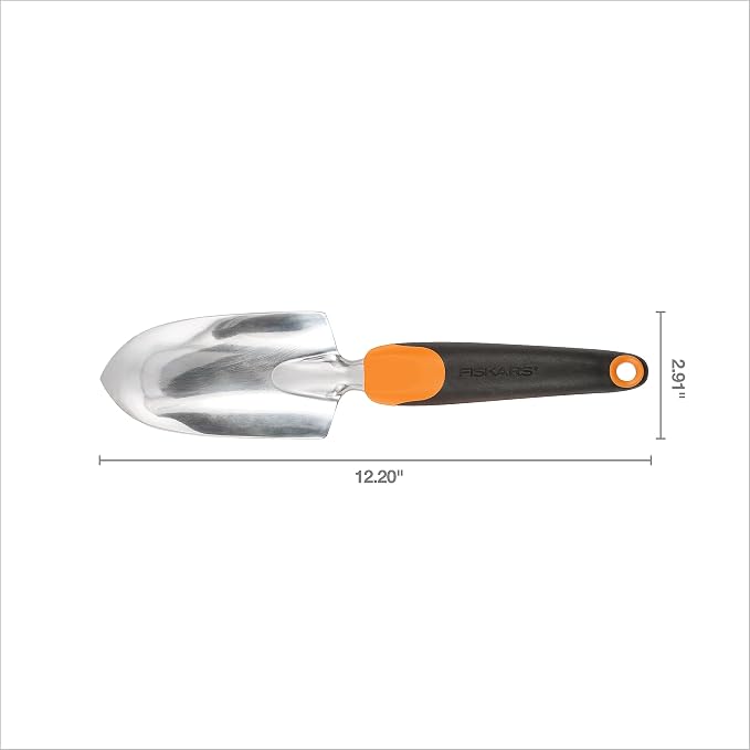 Fiskars Ergo Garden Trowel for Digging and Planting, Heavy Duty Gardening Hand Tool with Hanging Hole, Pack of 6