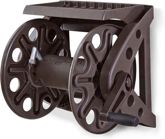 Liberty Basics 512 Wall Mounted Hose Reel with Shelf, Bronze