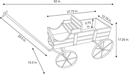 Shine Company Decorative Large Buckboard Wagon Garden Planter - Green