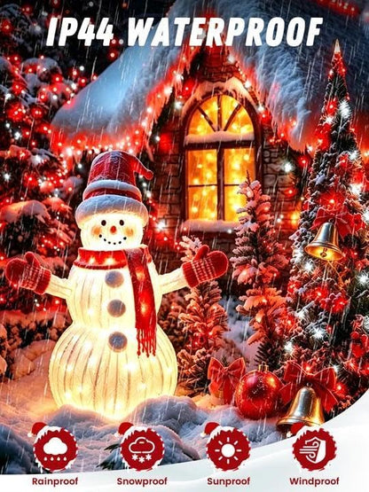 4 Pack 60 LED Fairy Lights Battery Operated with Timer, 20FT Waterproof String Lights Indoor Outdoor, Cuttable Battery Light for Bedroom Wedding DIY Centerpiece Christmas Decorations (Red and White)
