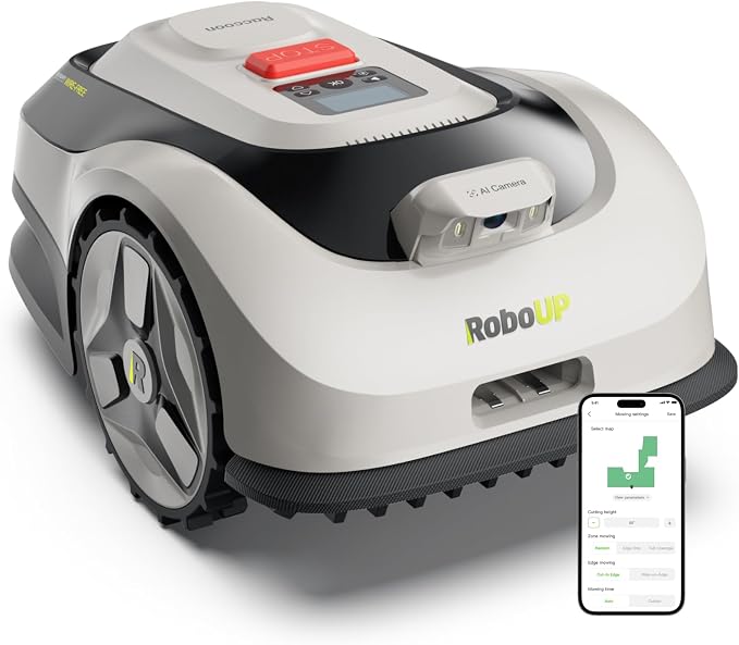 Raccoon 2 SE Robotic Lawnmower for 0.15 Acre, Wire Free Robot Mower with AI Obstacle Avoidance, APP-Free One-Button Operation, 1.18"-3.15" Adjustable Height, Low Noise, Ideal for Small Lawns