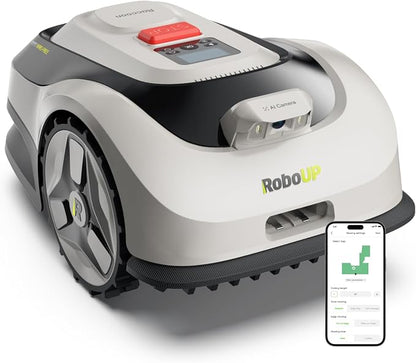 Raccoon 2 SE Robotic Lawnmower for 0.15 Acre, Wire Free Robot Mower with AI Obstacle Avoidance, APP-Free One-Button Operation, 1.18"-3.15" Adjustable Height, Low Noise, Ideal for Small Lawns