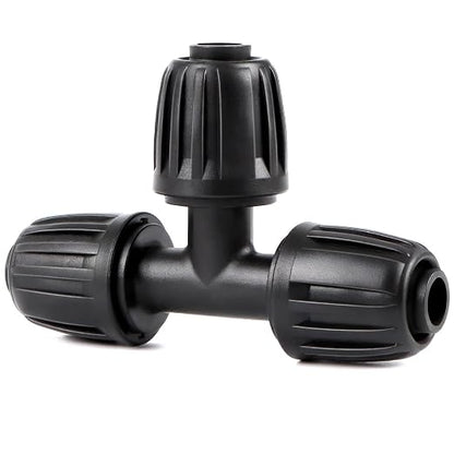 10 Pieces 1/2 Inch Drip Irrigation Tee Fittings, 1/2'' Drip Line Barbed Locked Tee Connectors for 1/2 Inch Irrigation Tubing (1/2" ID x 0.670" OD) Anti-leak 3-Way Irrigation System Parts