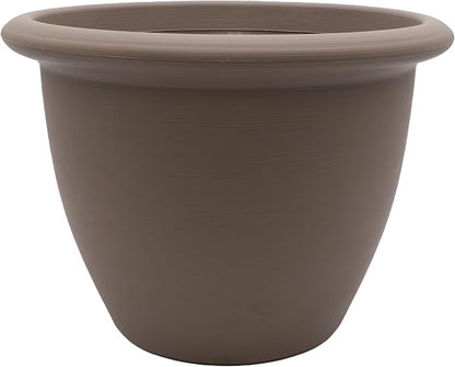 The HC Companies Sevilla Flower Planters - Durable Outdoor & Indoor Planter - Round Lightweight Self Watering Plant Pots for Herbs & More (12" Cappuccino, Pack of 1)