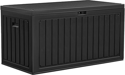 YITAHOME 90 Gallon Large Deck Box | Double-Wall Resin Outdoor Storage Boxes, Deck Storage for Patio Furniture, Cushions, Pool Float, Garden Tools, Lockable &