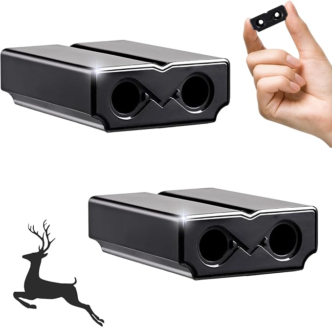 Deer Whistles for Car - Deer Horn for Vehicles, Trunks, Motorcycle, SUV, Deer deterrent Warning Devices Animal Alert for Cars with Extra Tapes（2 Pack）