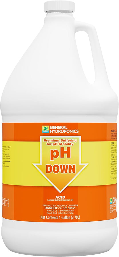 General Hydroponics pH Down Liquid Premium Buffering For pH Stability, 1-Gallon