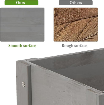 Raised Garden Bed with Legs, 31x16x30 in Planter Boxes Outdoor, Elevated Wooden Planter Box Standing Growing Bed for Gardening, Backyard, Patio and Balcony (Grey, 31x16x30)