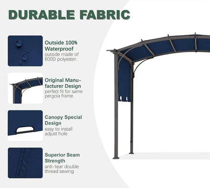 85''x 208'' Universal Doubleton Steel Pergola Replacement Cover for Pergola L-PG080PST, (Navy Blue)