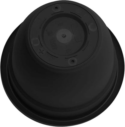 Bloem Ariana 6" Plastic Self-Watering Planter, Black, 4-Pack | Self-watering disk at the bottom of each pot that acts as a water wick and reservoir for optimal plant health