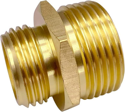3/4” GHT Male x 1” NPT Male Connector, Brass Garden Hose Fitting, Adapter, Industrial Metal Brass Garden Hose to Pipe Fittings Connect (2 Pack)