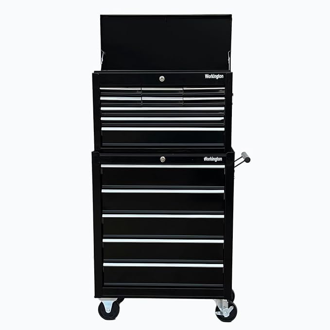 Workington Rolling Metal Tool Chest with 5 Drawers, 24" 5-Drawer Tool Chest Cabinet with Ball Bearing Drawer Slides, Steel Tool Storage Box Organizer 4101 Black