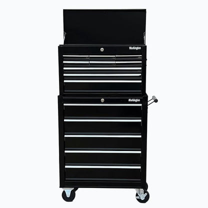 Workington Rolling Metal Tool Chest with 5 Drawers, 24" 5-Drawer Tool Chest Cabinet with Ball Bearing Drawer Slides, Steel Tool Storage Box Organizer 4101 Black