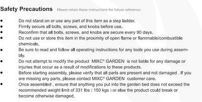 MIXC 50 * 26 * 31 Large Metal Raised Garden Beds with Legs, Elevated Planter Boxes Outdoor Raised for Gardening, Bigger Planter Box for Vegetable Flower Herb