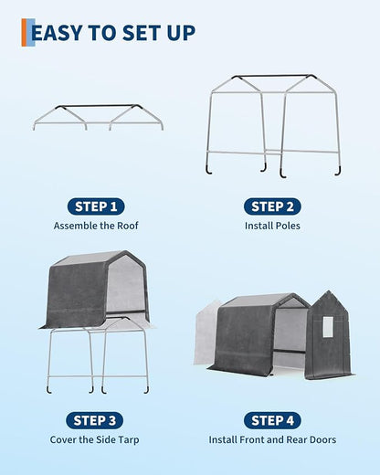 6X6 ft Heavy-Duty Portable Outdoor Storage Shed