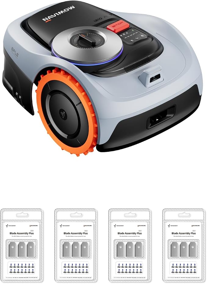 Segway Navimow i210 AWD Robot Lawn Mower Wire with 4 Blades Assembly, AWD for 45% Slopes, EFLS NRTK + Vision Auto Mapping, Covers 1/4 Acre (Blades Shipped Separately)